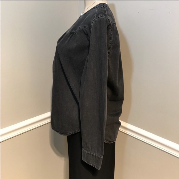 MADEWELL Black Denim Popover Top Size M - Picture 4 of 5